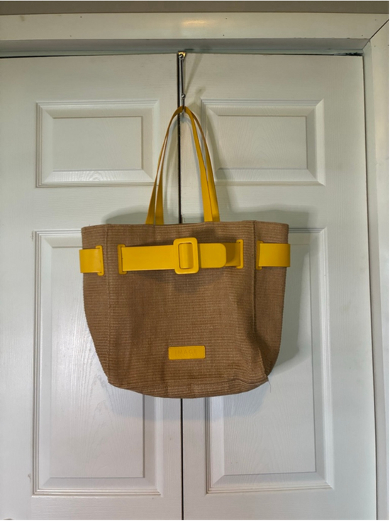 Image  Skincare Handbags - Women's Image Skincare Brown and Yellow Straw Tote Bag One Size